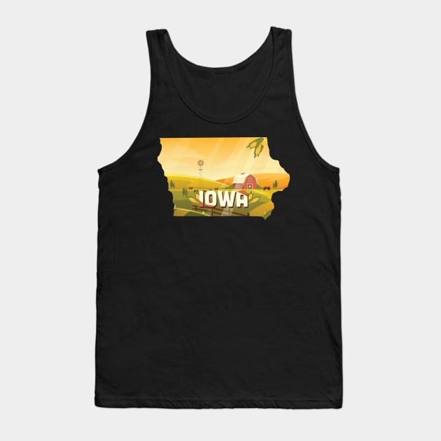 Iowa state design / Iowa lover / Iowa gift idea / Iowa farmer gift / Iowa home state Tank Top by Anodyle